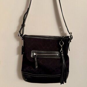 COACH | Y2K Vintage Black Signature Leather Slim Crossbody Shoulder Bag | RARE